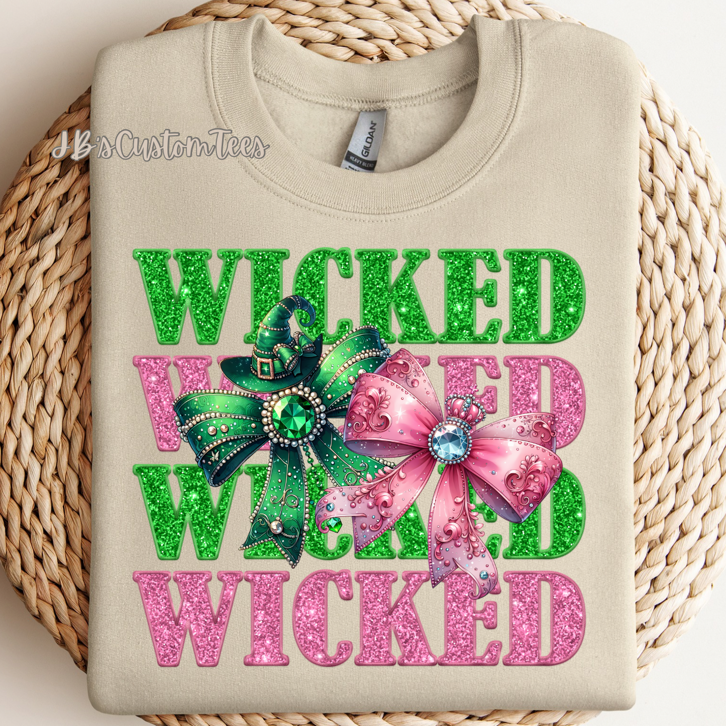Faux Glitter Wicked Bows