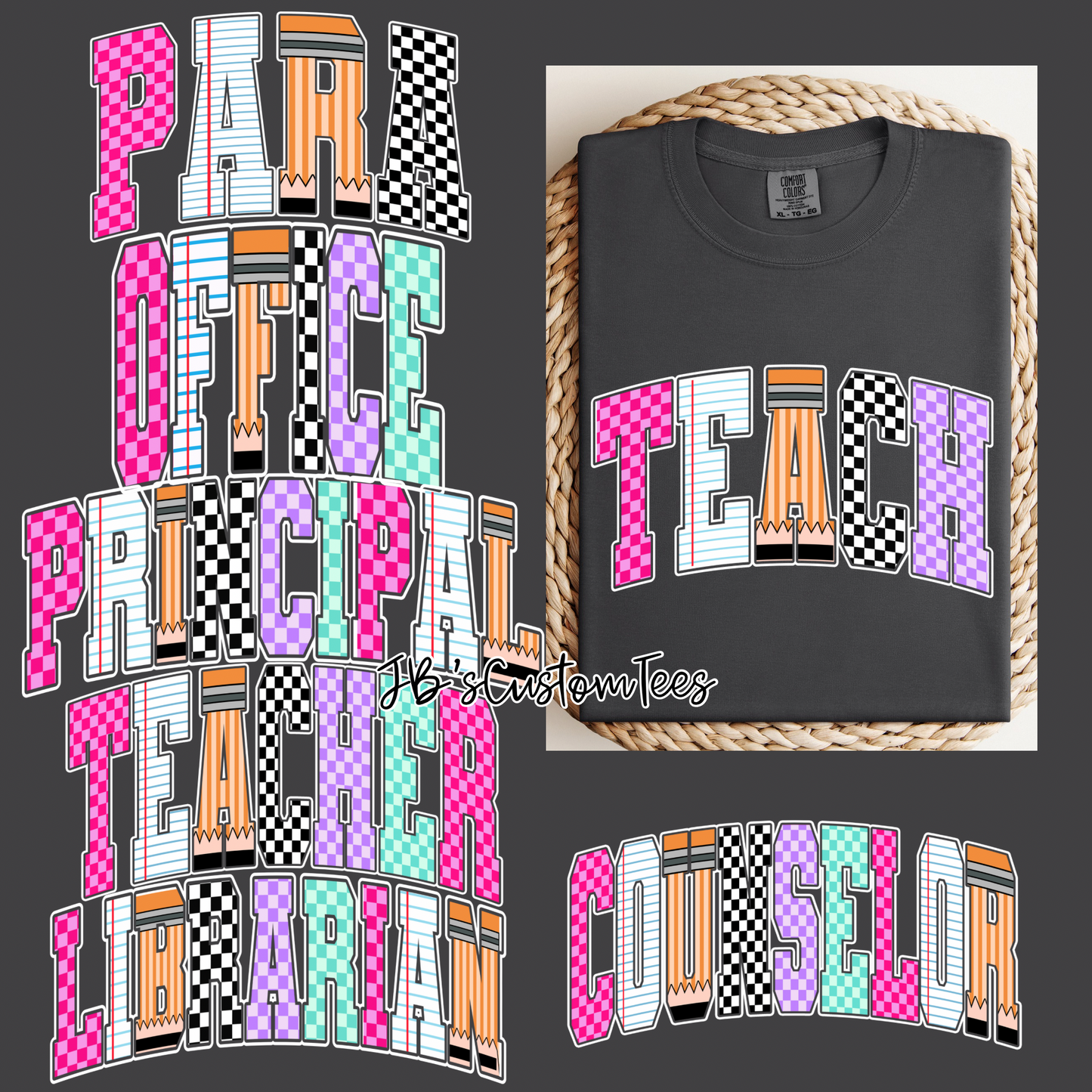 Retro Back to School Pepper Comfort Colors Tee