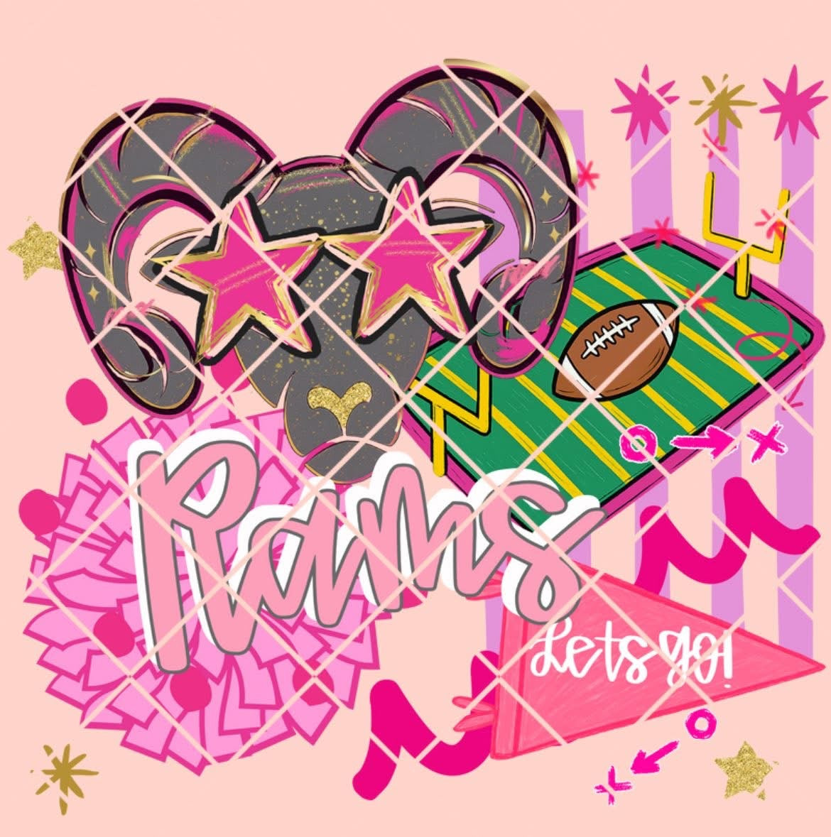 Preppy School Spirit Neon Cantaloupe CC Tee