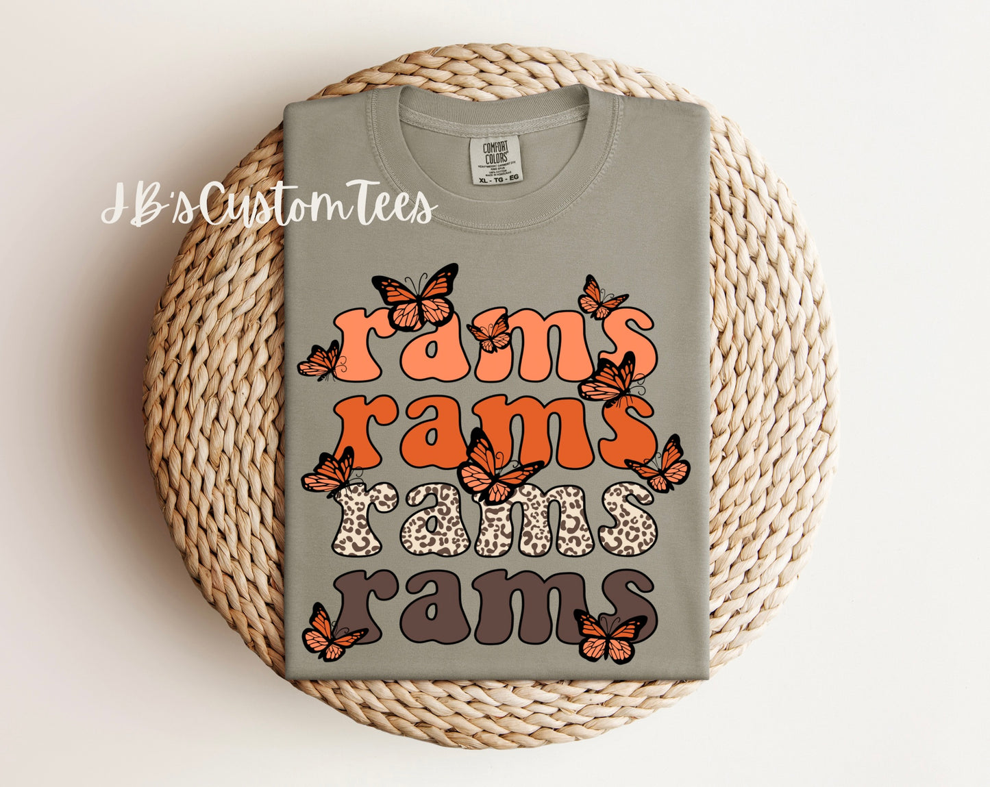 Butterfly Rams Comfort Colors Tee