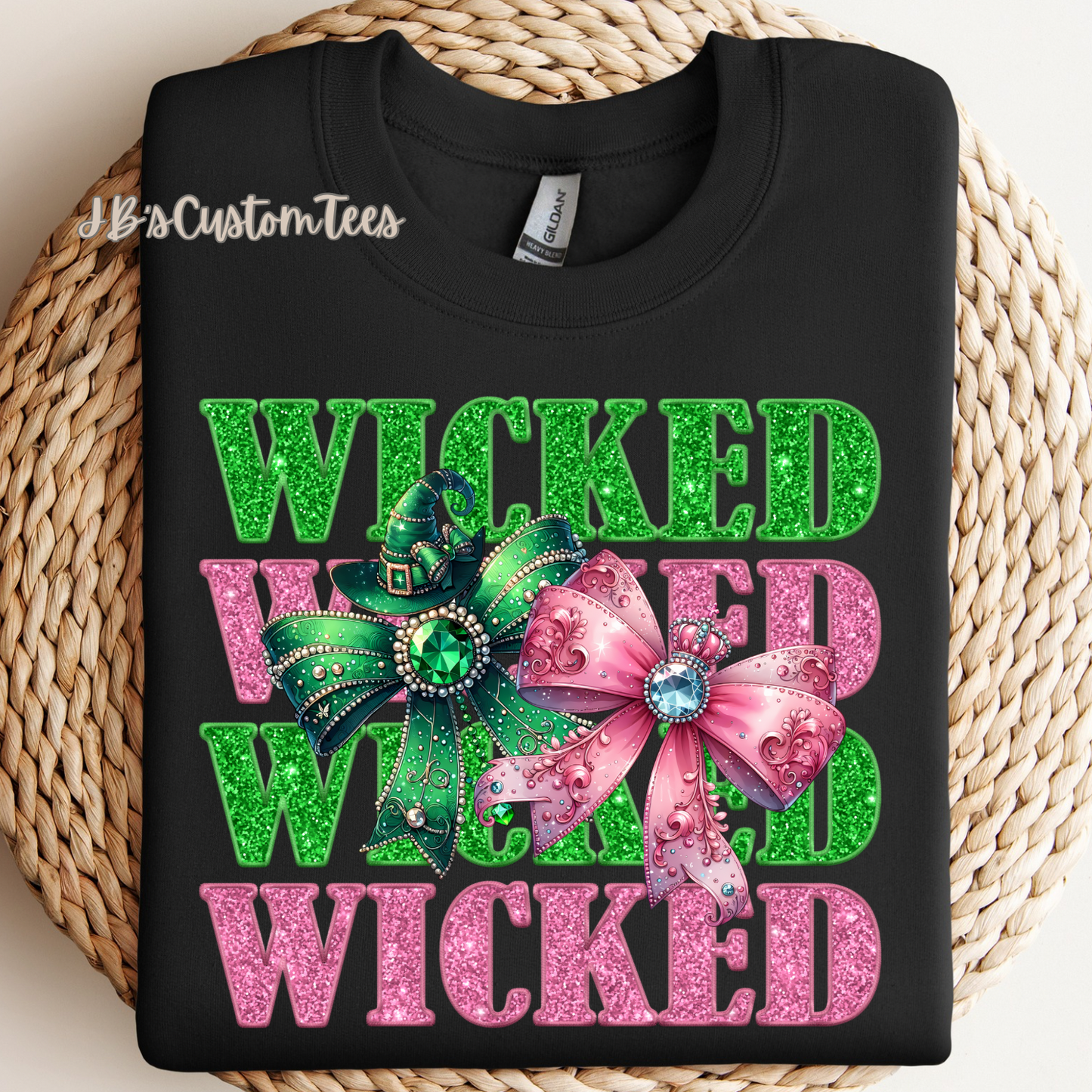 Faux Glitter Wicked Bows