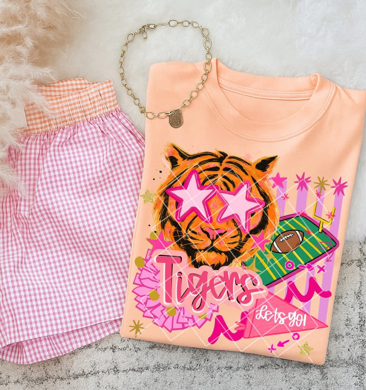 Preppy School Spirit Neon Cantaloupe CC Tee