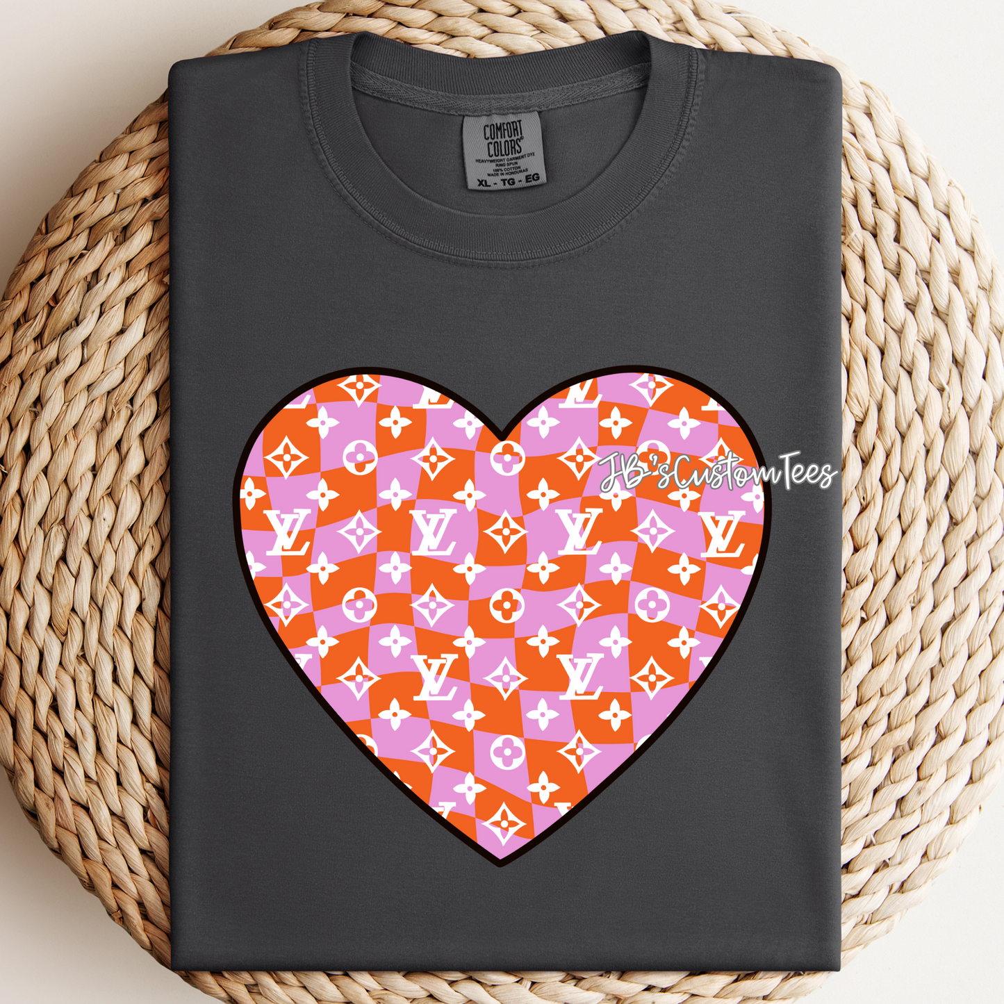 L V Checkered Heart