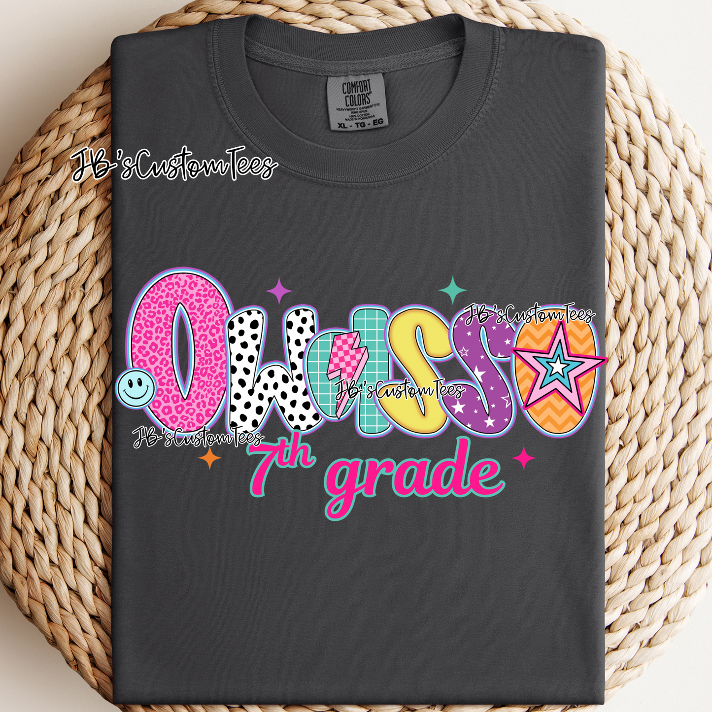 Owasso 7th Grade - Preppy Doodle School Spirit Tee