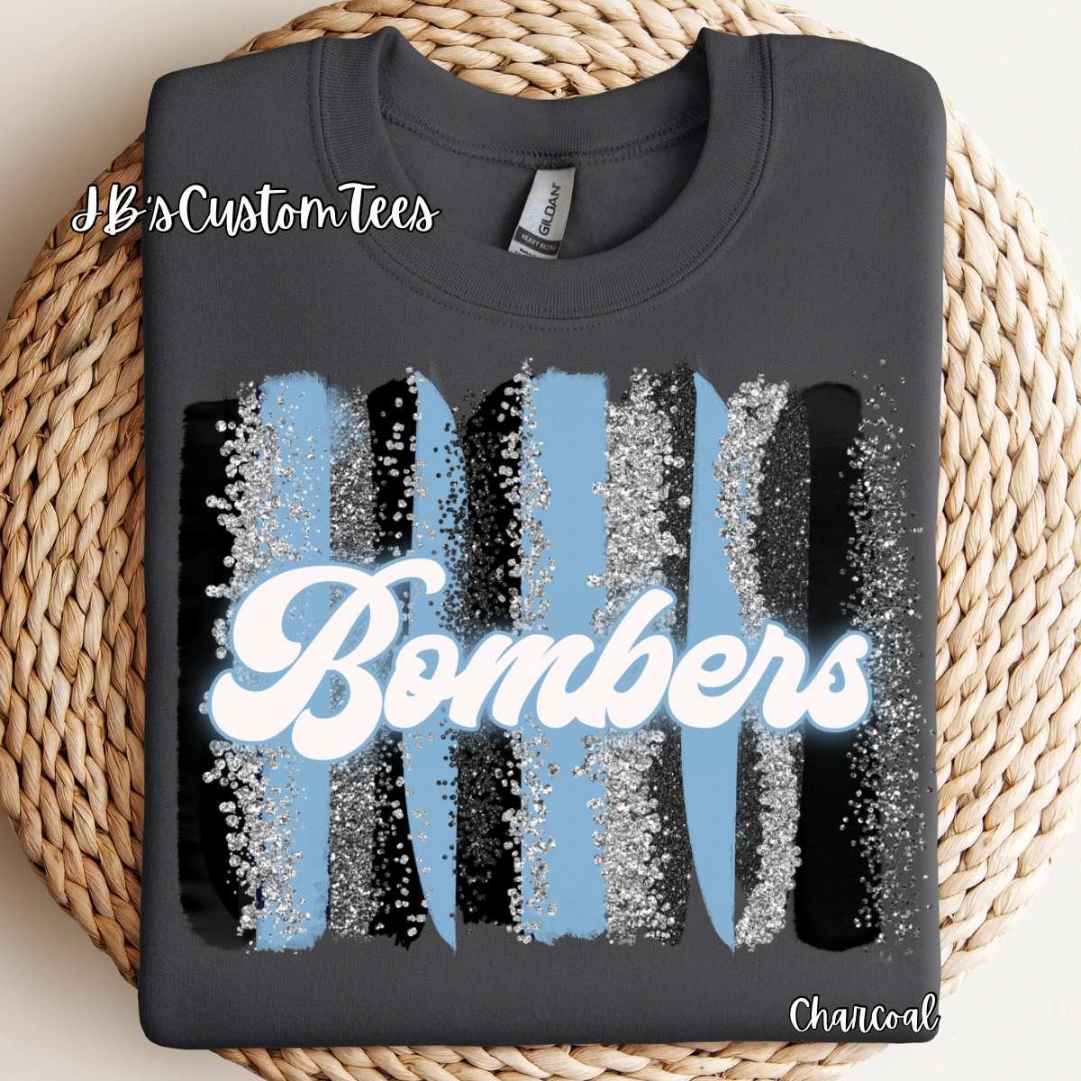 Carolina Brushstroke Bombers Gildan Long Sleeve
