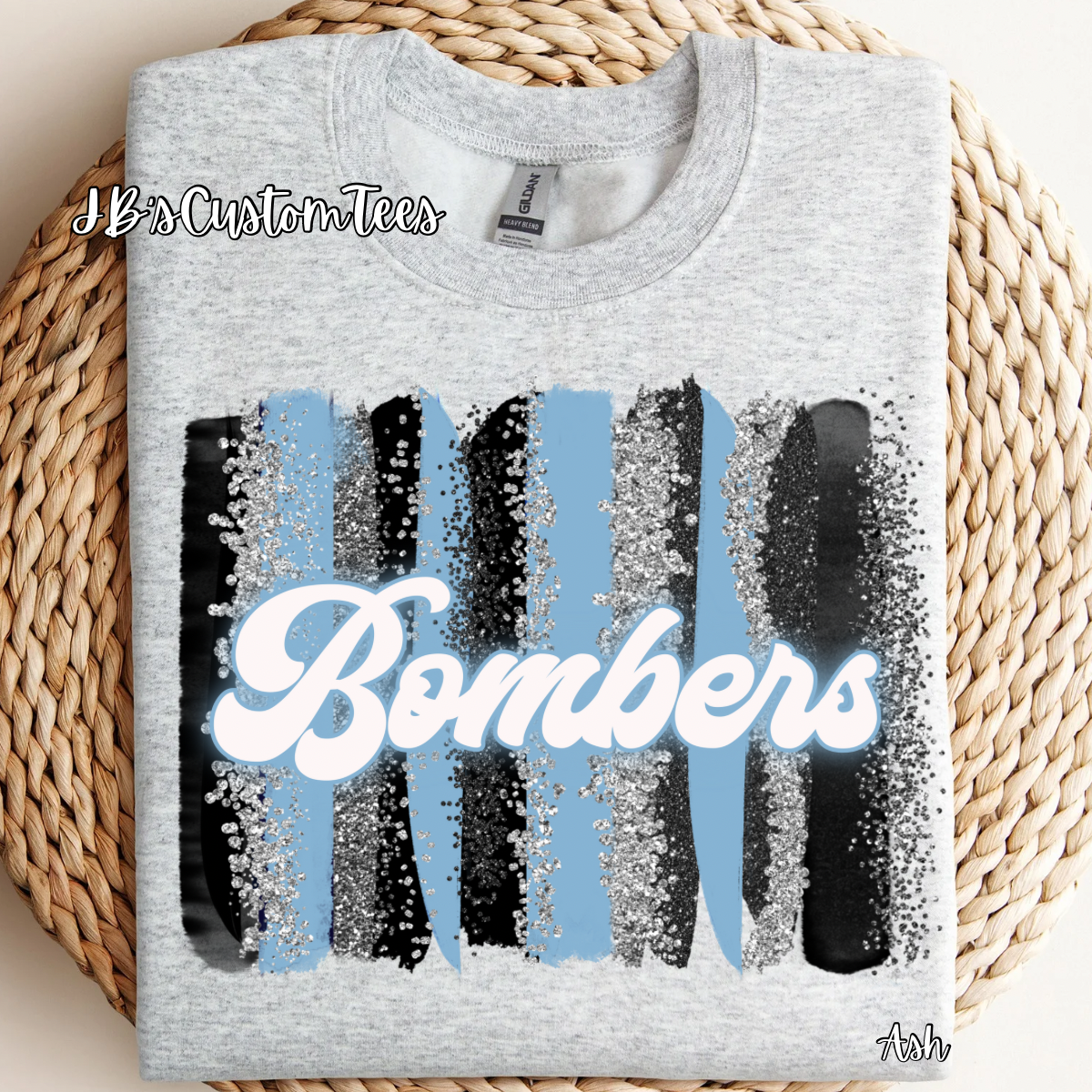Carolina Brushstroke Bombers Gildan Long Sleeve