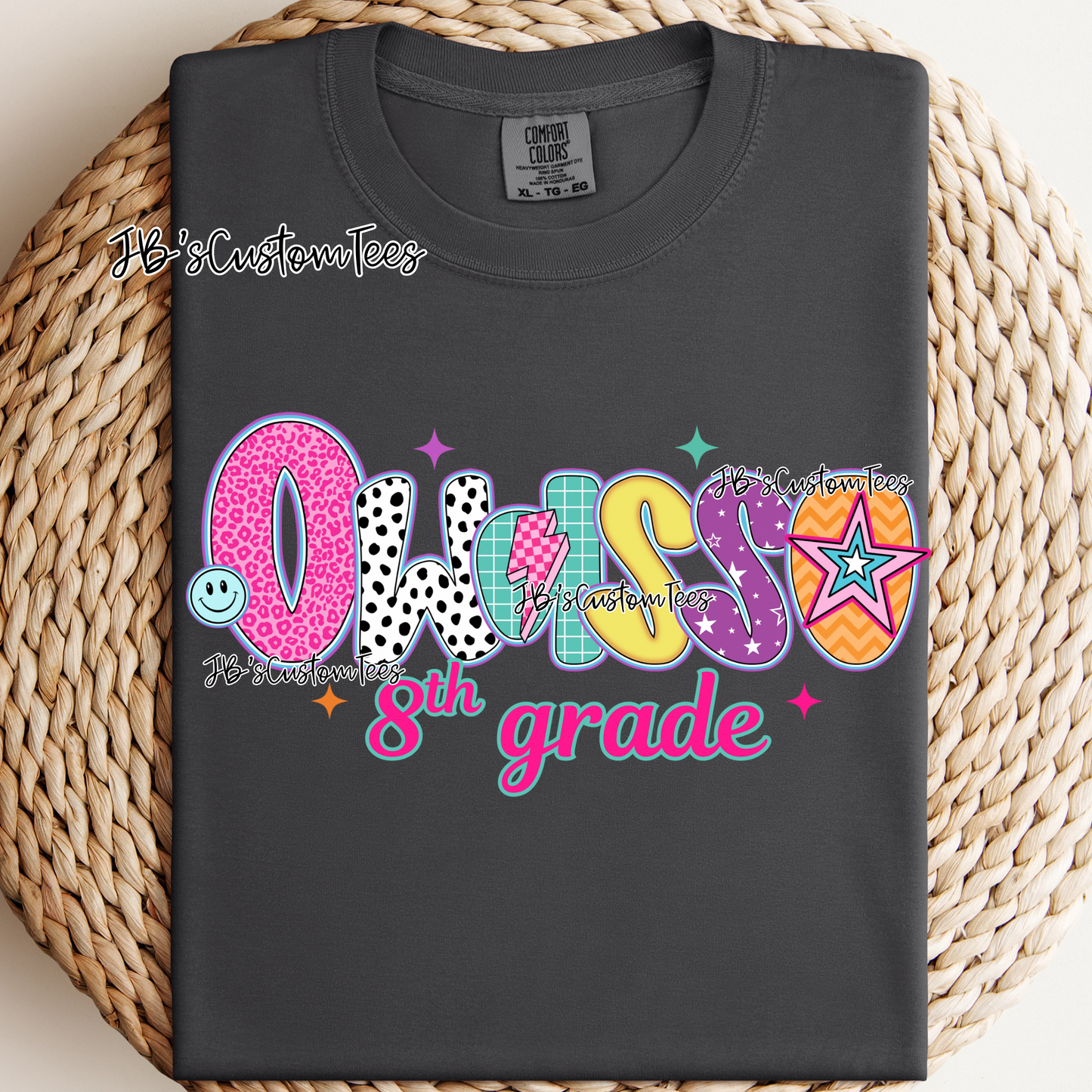 Owasso 8th Grade - Preppy Doodle School Spirit Tee