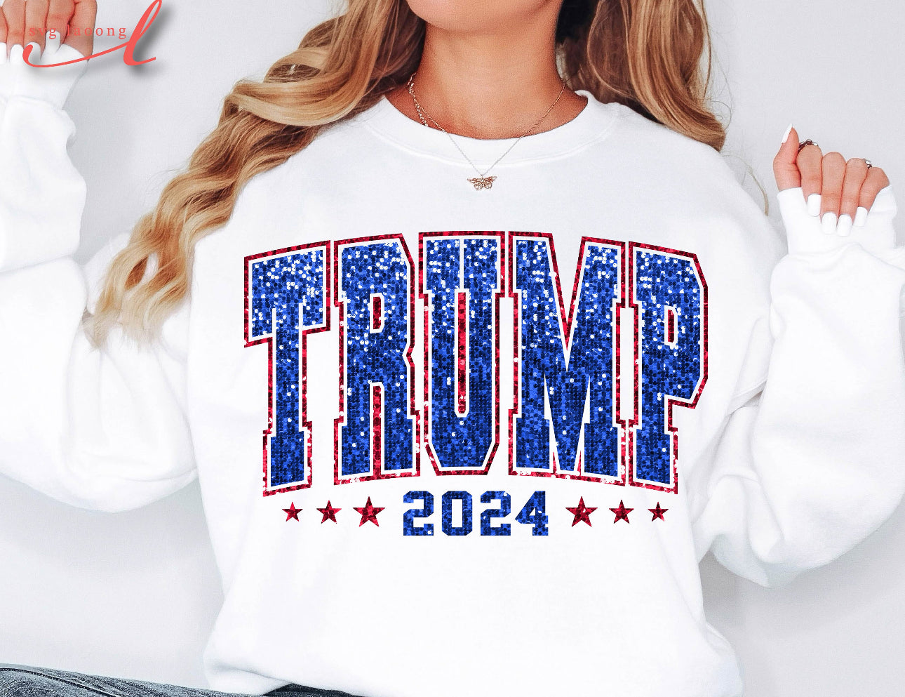 Faux Sequin Trump 2024