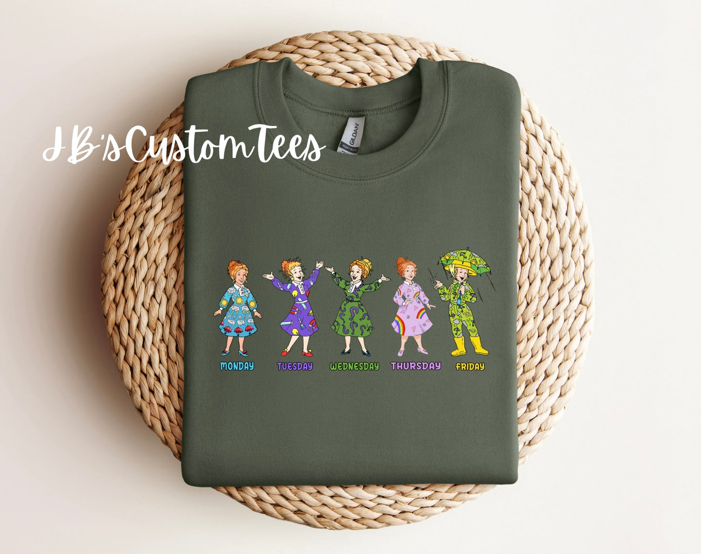 Ms. Frizzle Days of the Week - Gildan Crewneck