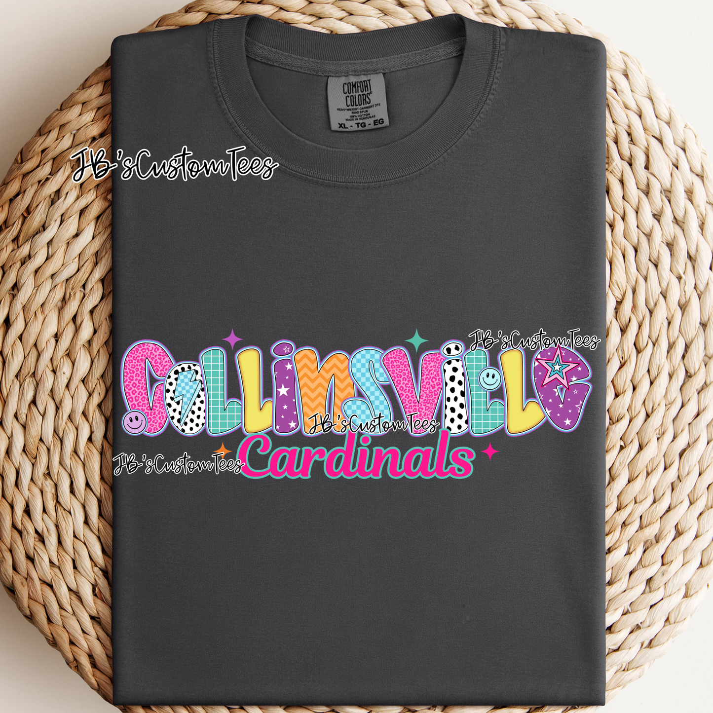 Collinsville Cardinals - Preppy Doodle School Spirit Tee