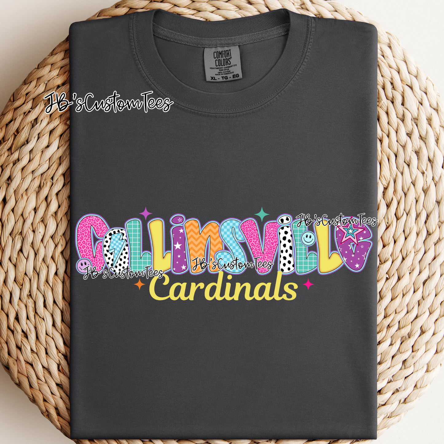 Collinsville Cardinals - Preppy Doodle School Spirit Tee
