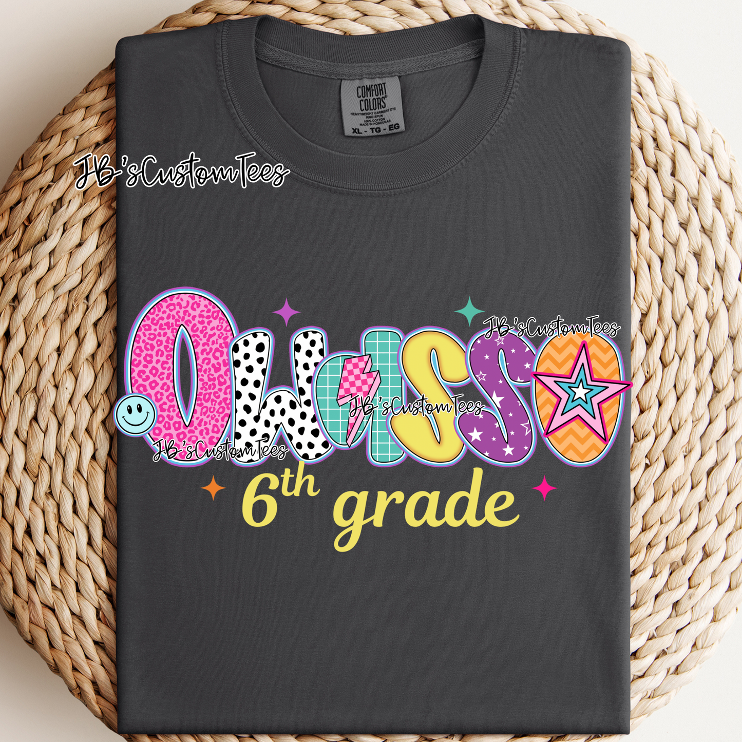 Owasso 6th Grade - Preppy Doodle School Spirit Tee