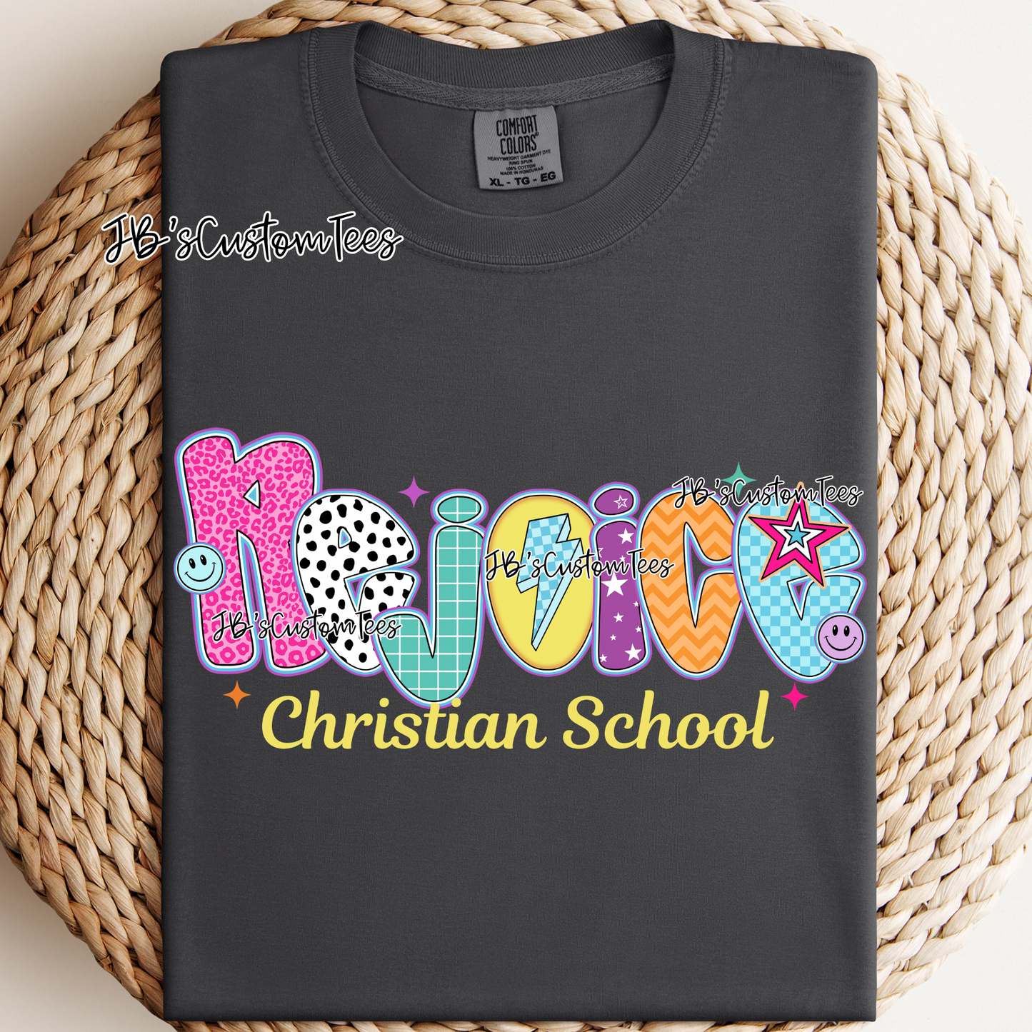 Rejoice - Preppy Doodle School Spirit Tee