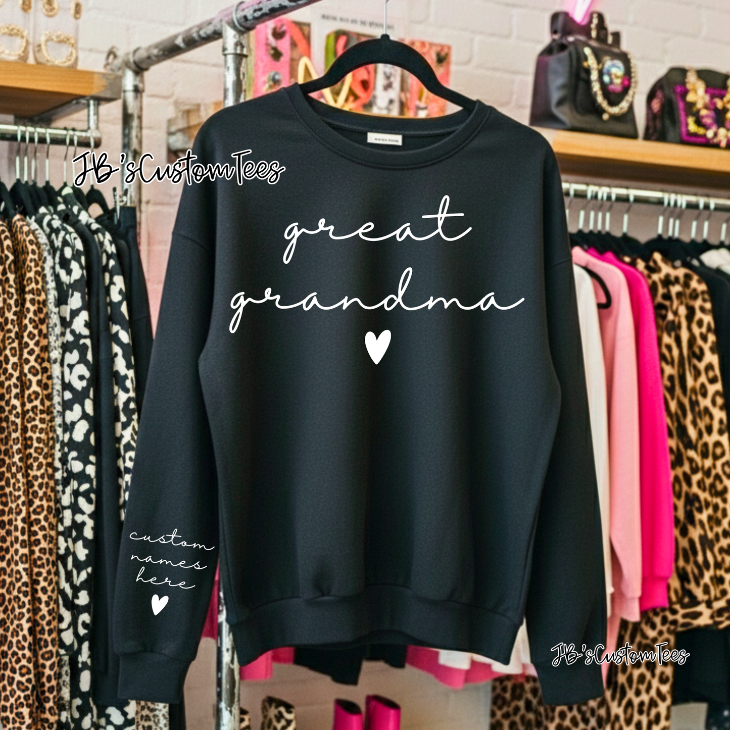 Custom Great Grandma Sweatshirt or Long Sleeve