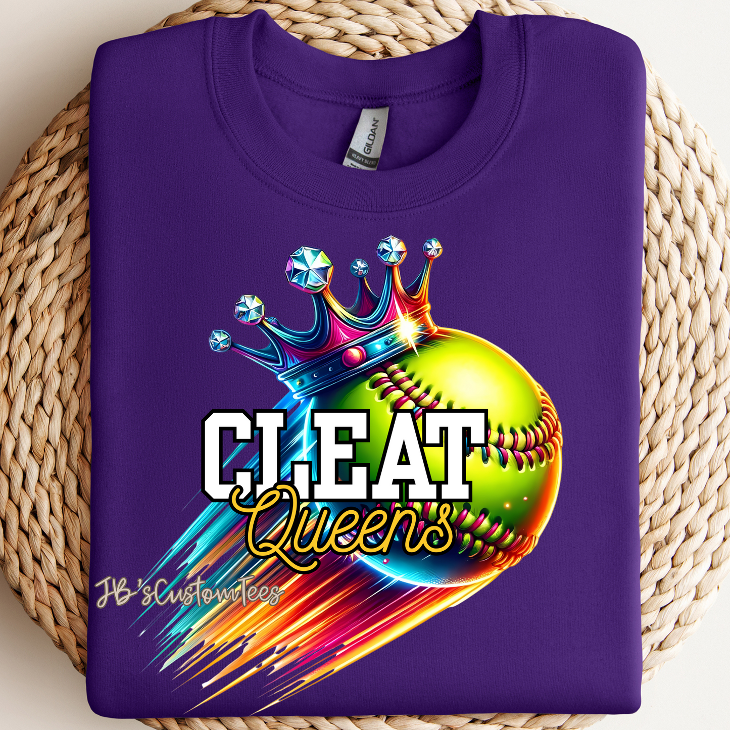 Cleat Queens Youth Purple Tee with Roster Back