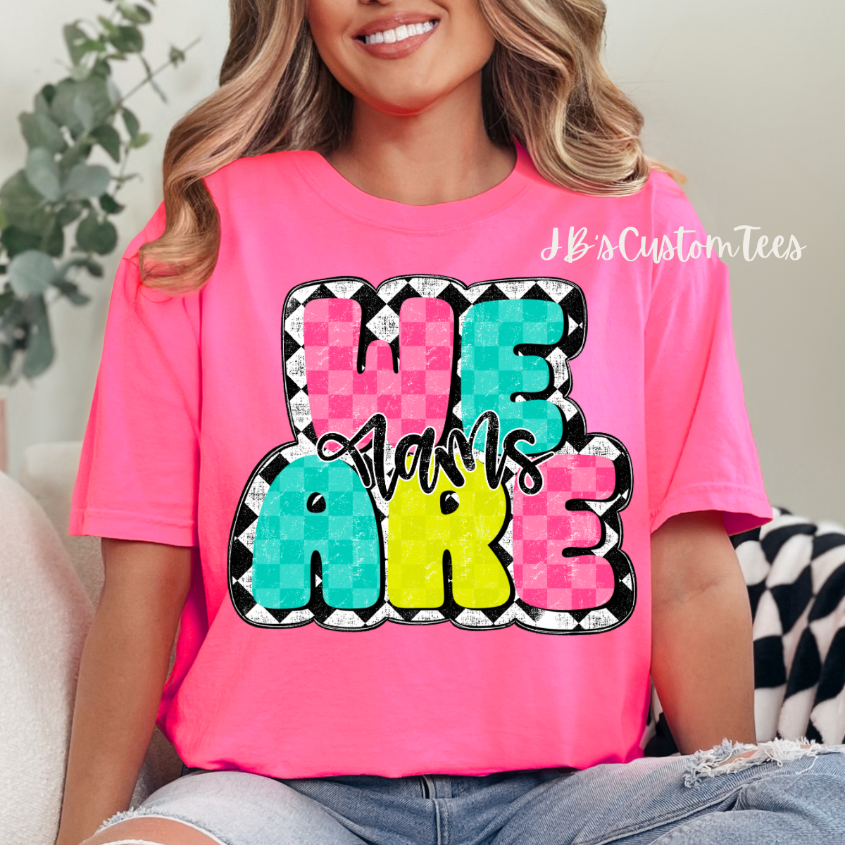 Neon Pink Rams Comfort Color Tees
