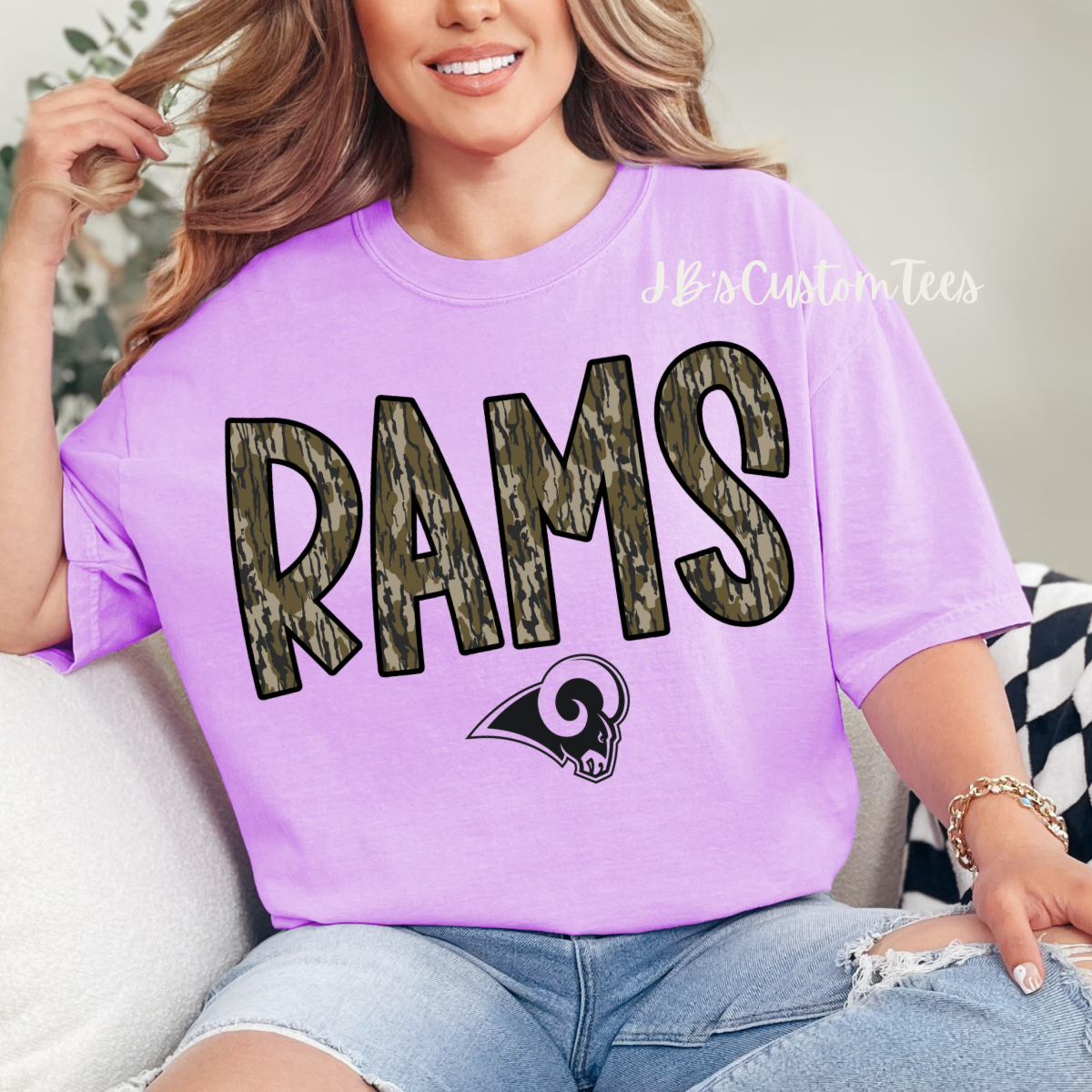 Neon Violet Rams Comfort Color Tees