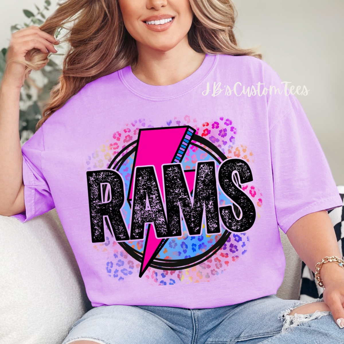 Neon Violet Rams Comfort Color Tees