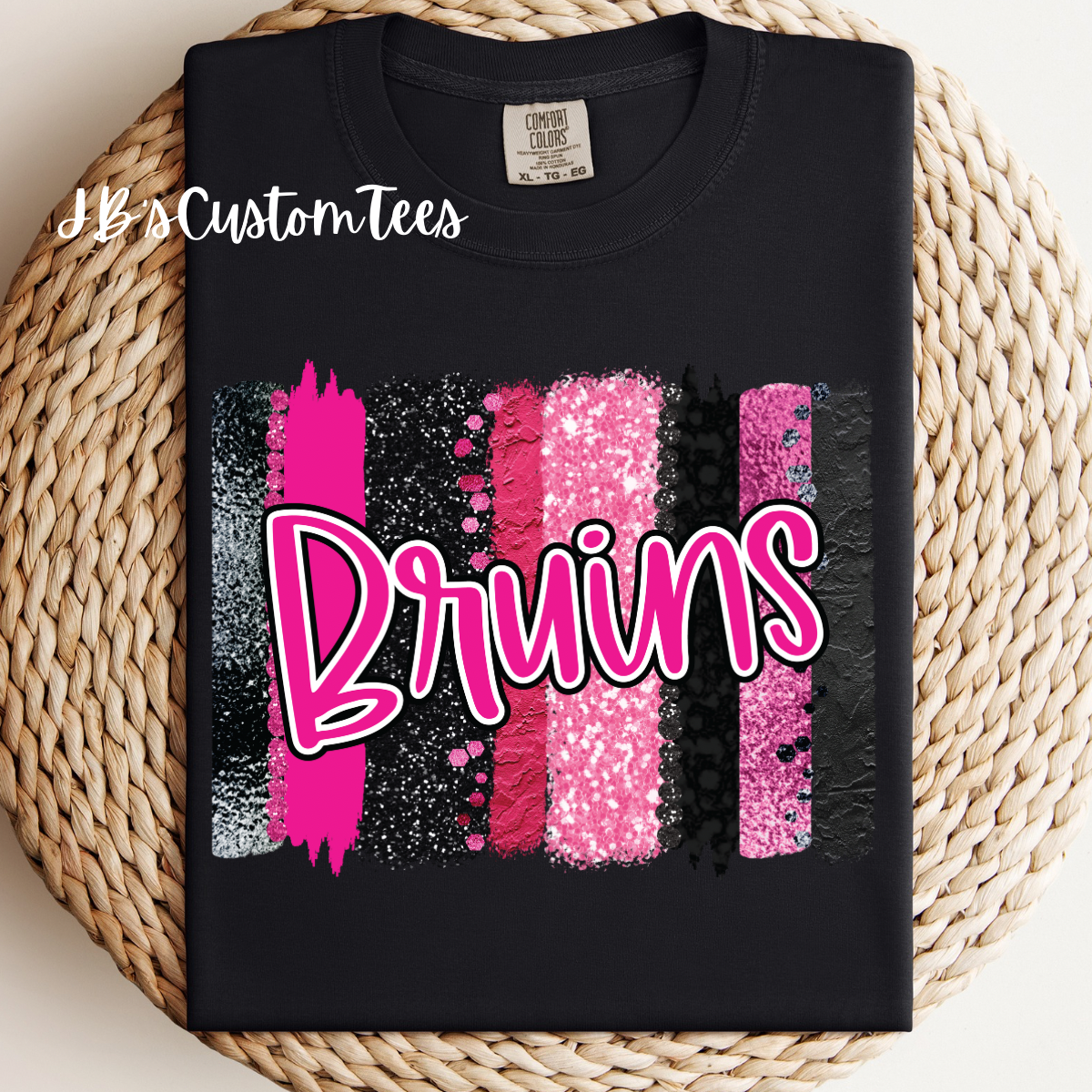 Bruins Pink Brushstroke Comfort Colors Tee
