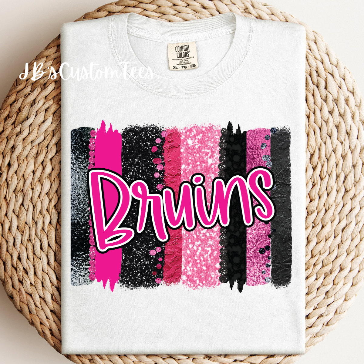 Bruins Pink Brushstroke Comfort Colors Tee