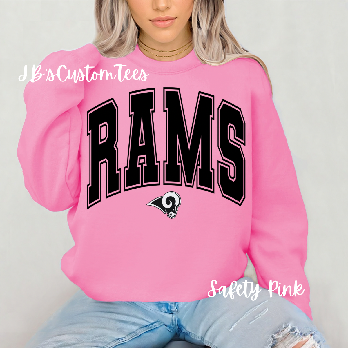 Curved Black Varsity Rams