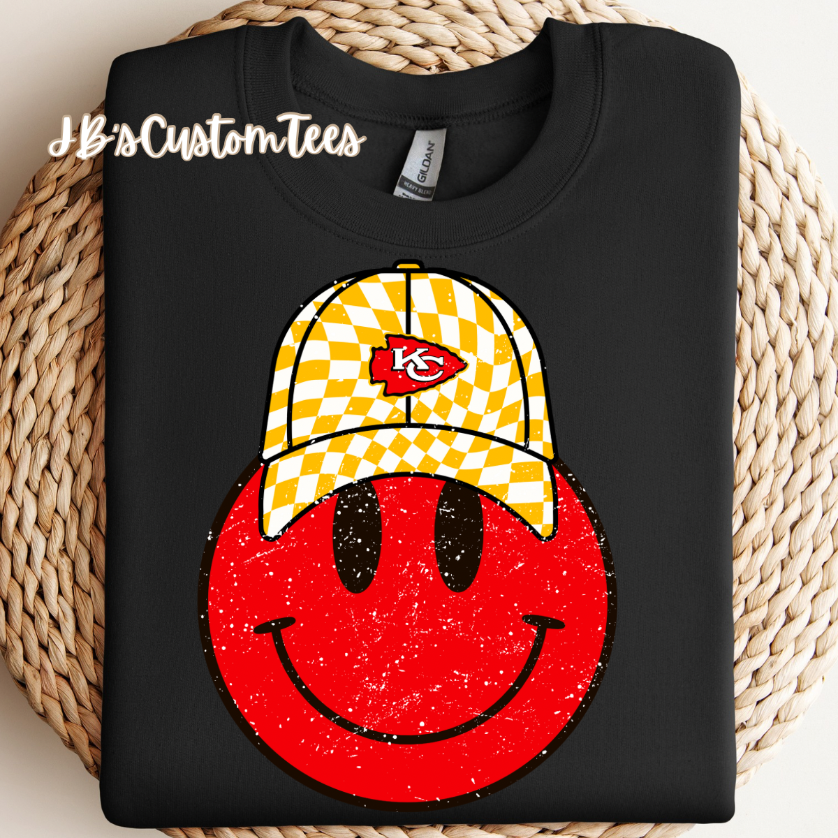 KC Chiefs Checkered Hat Sweatshirt