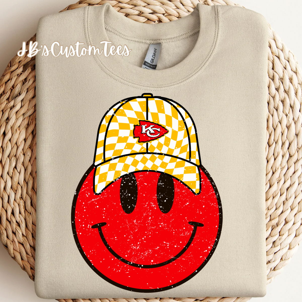 KC Chiefs Checkered Hat Sweatshirt