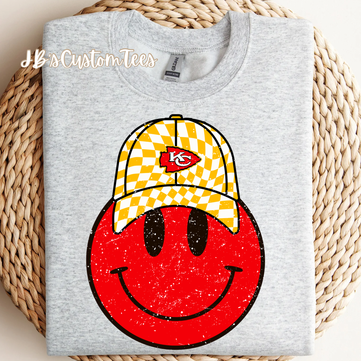KC Chiefs Checkered Hat Sweatshirt