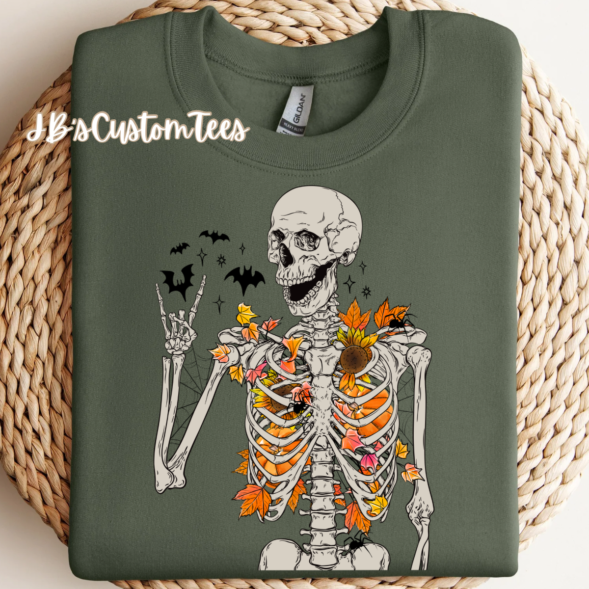 Fall Leaves Skelly Tee/Sweatshirt