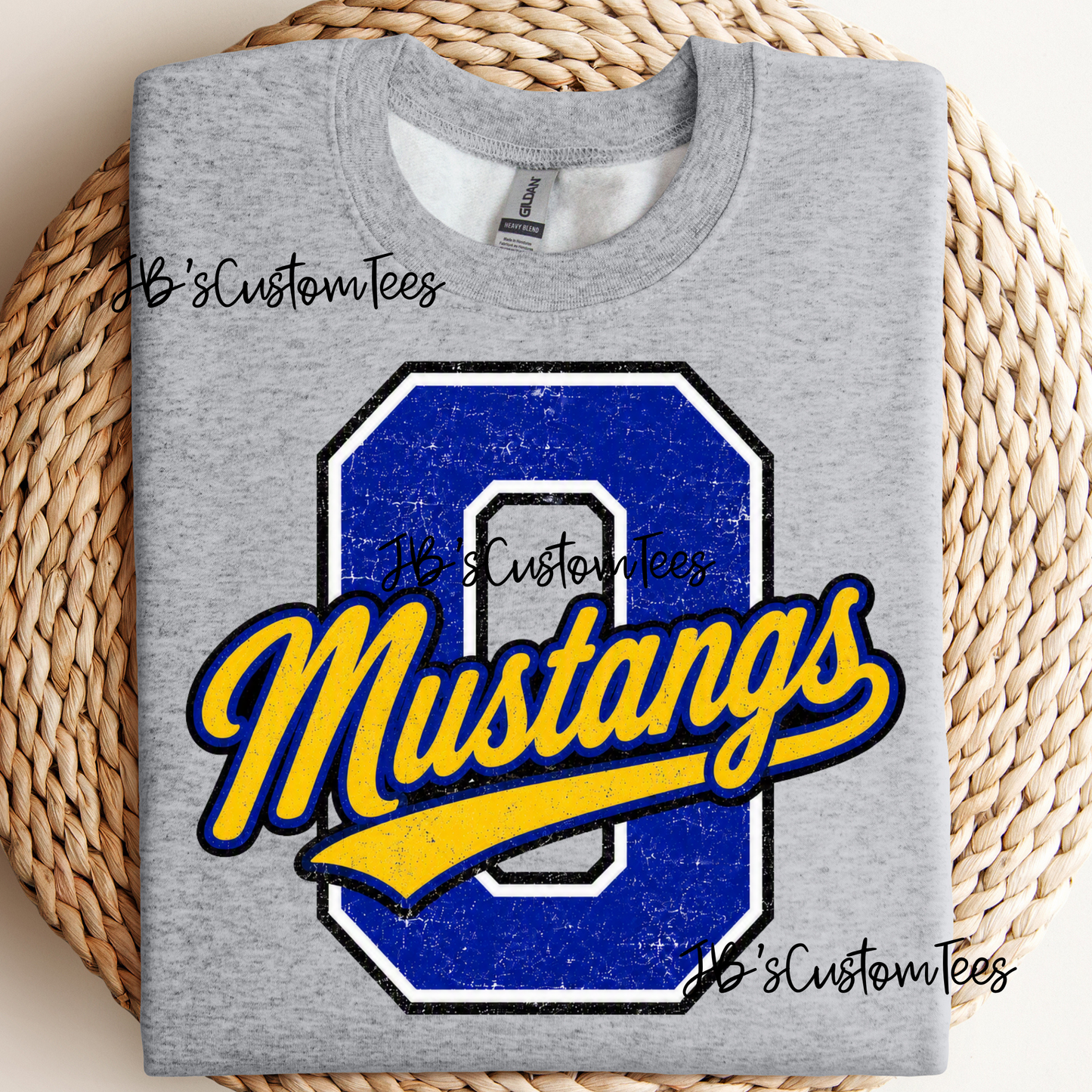 Retro Varsity O Mustangs (Gold & Royal Version)