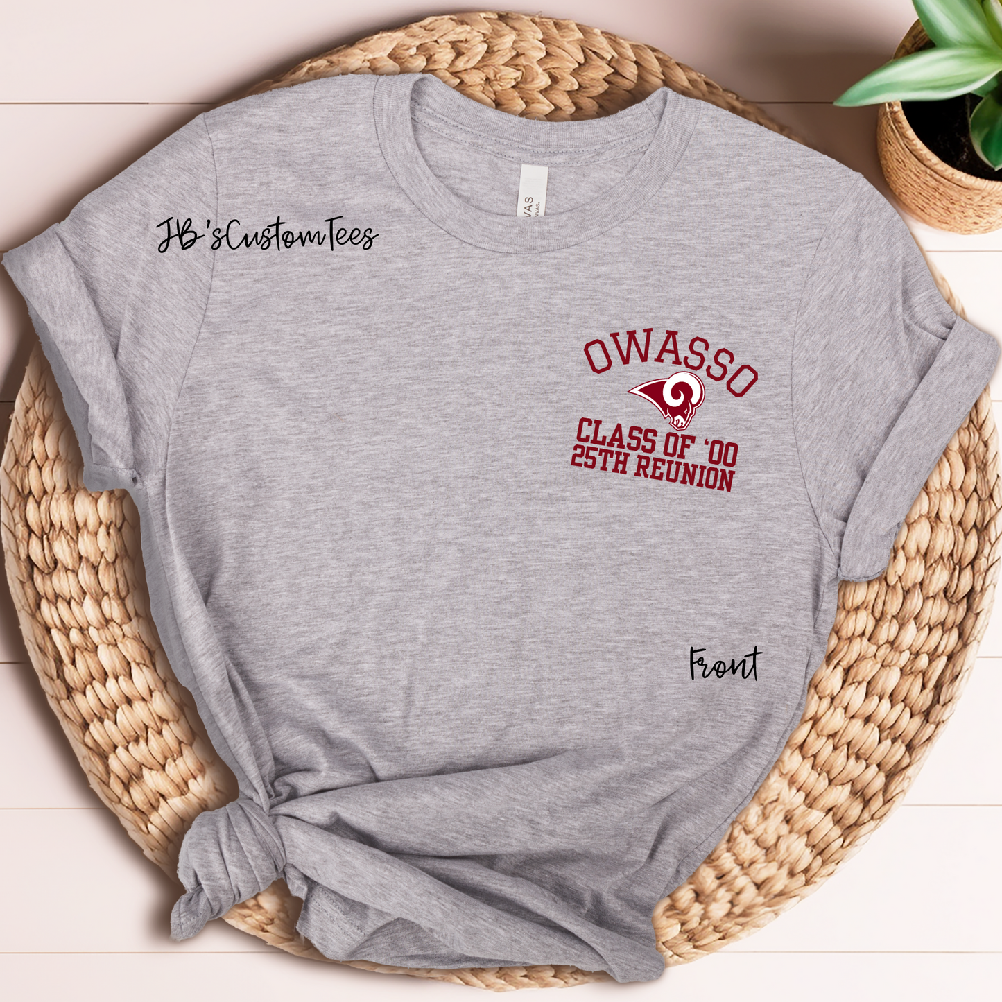 Owasso Rams Class of 2000 Reunion Unisex Bella Canvas Tee