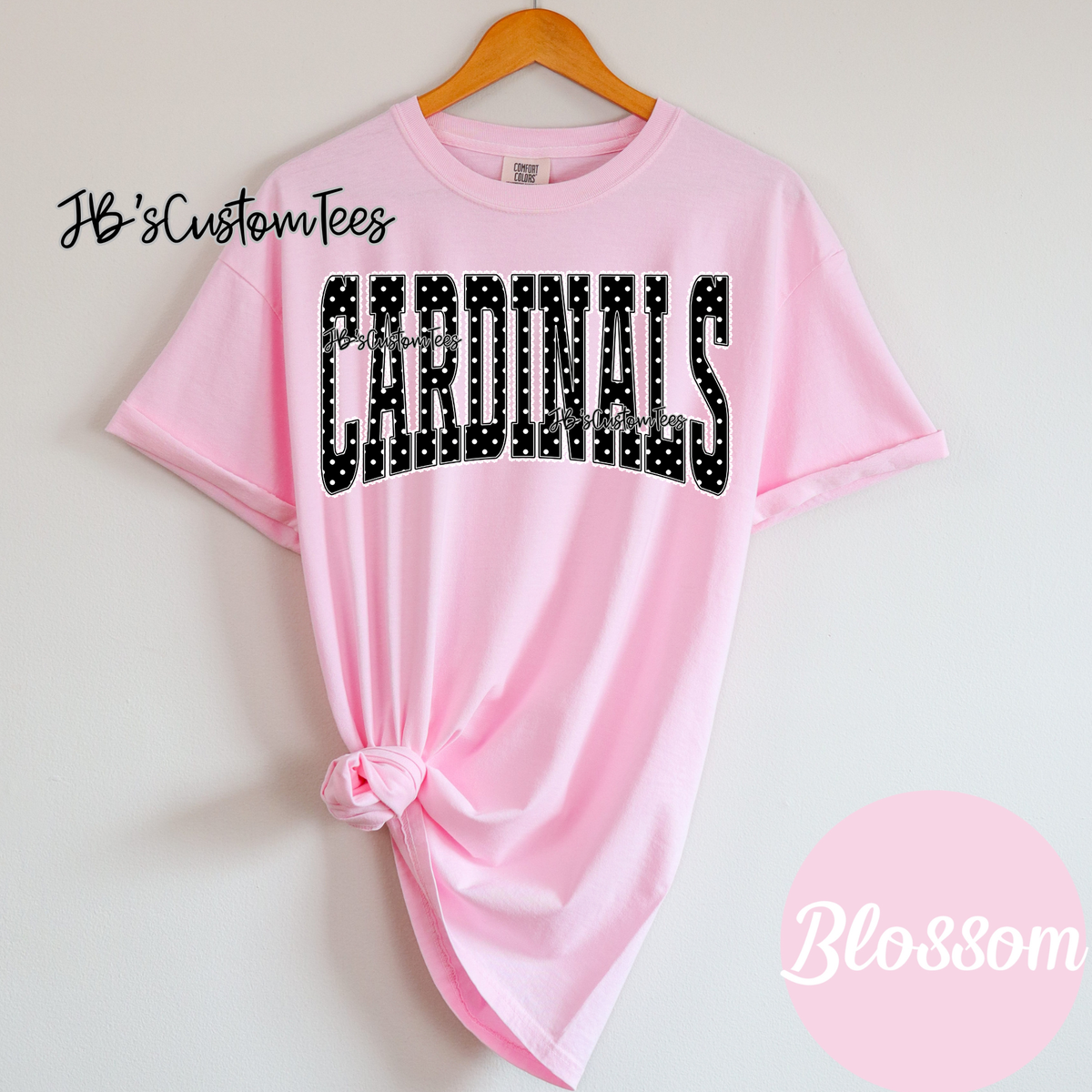 Polka Dot Lace Cardinals Light Pink