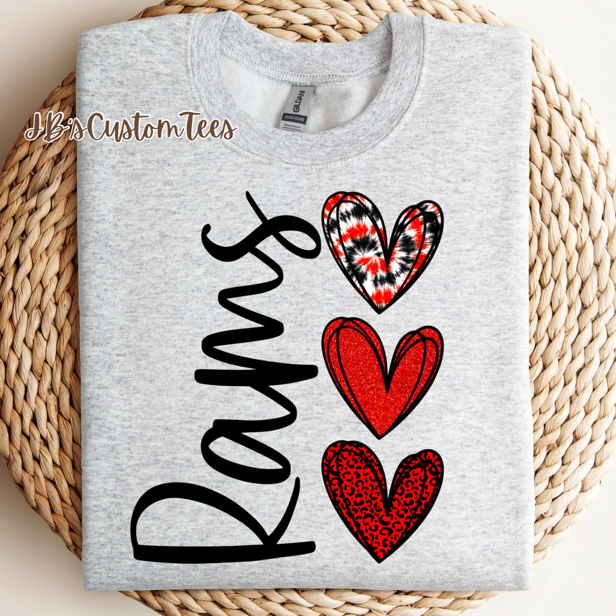 Rams Tie Dye Hearts