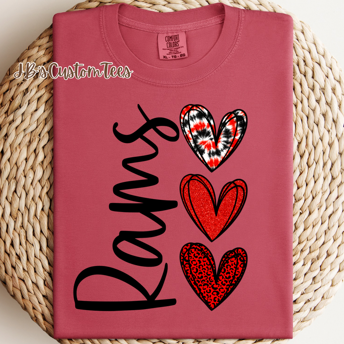 Rams Tie Dye Hearts