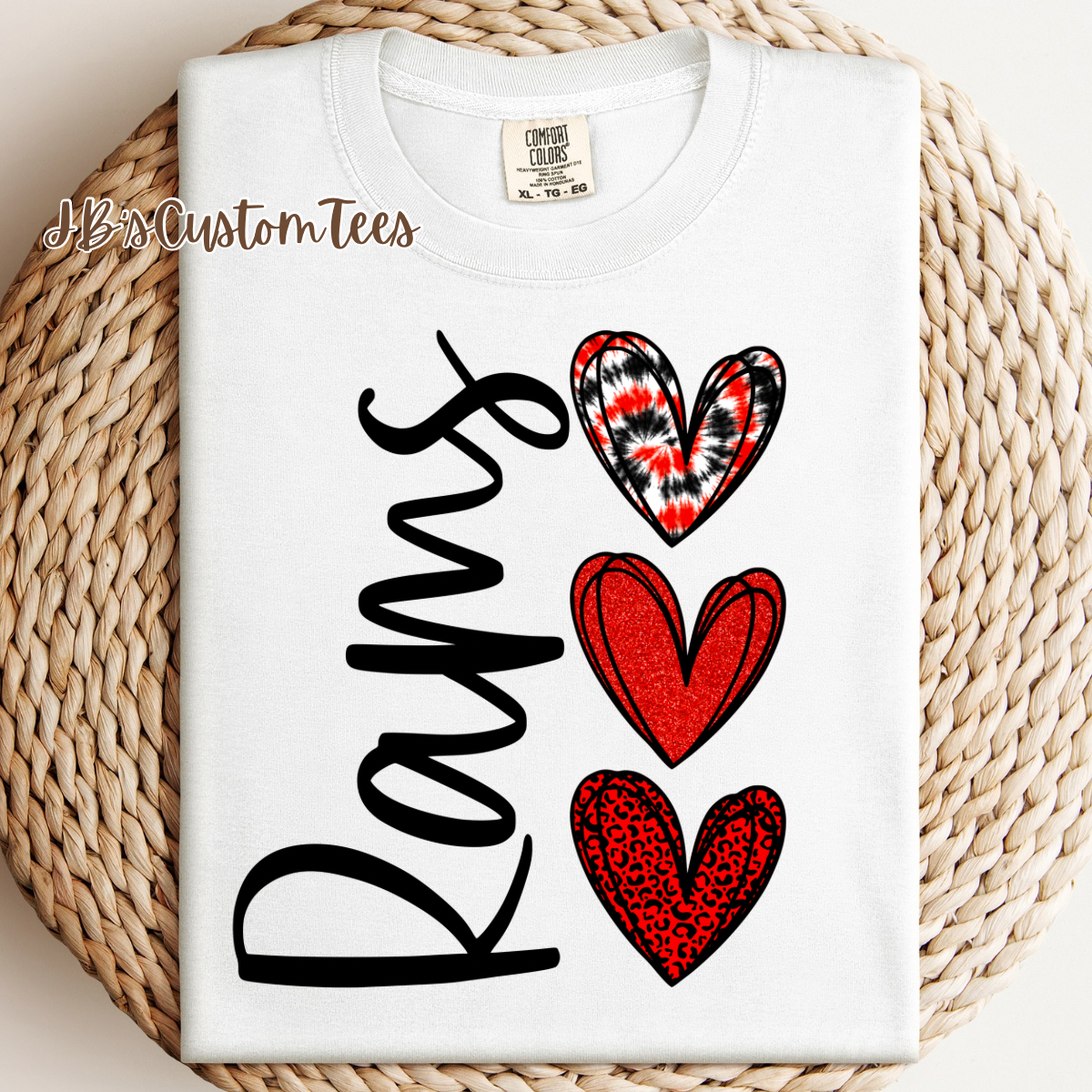 Rams Tie Dye Hearts
