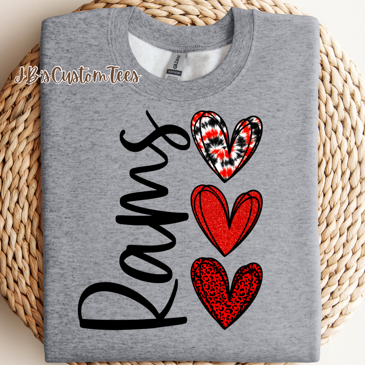 Rams Tie Dye Hearts
