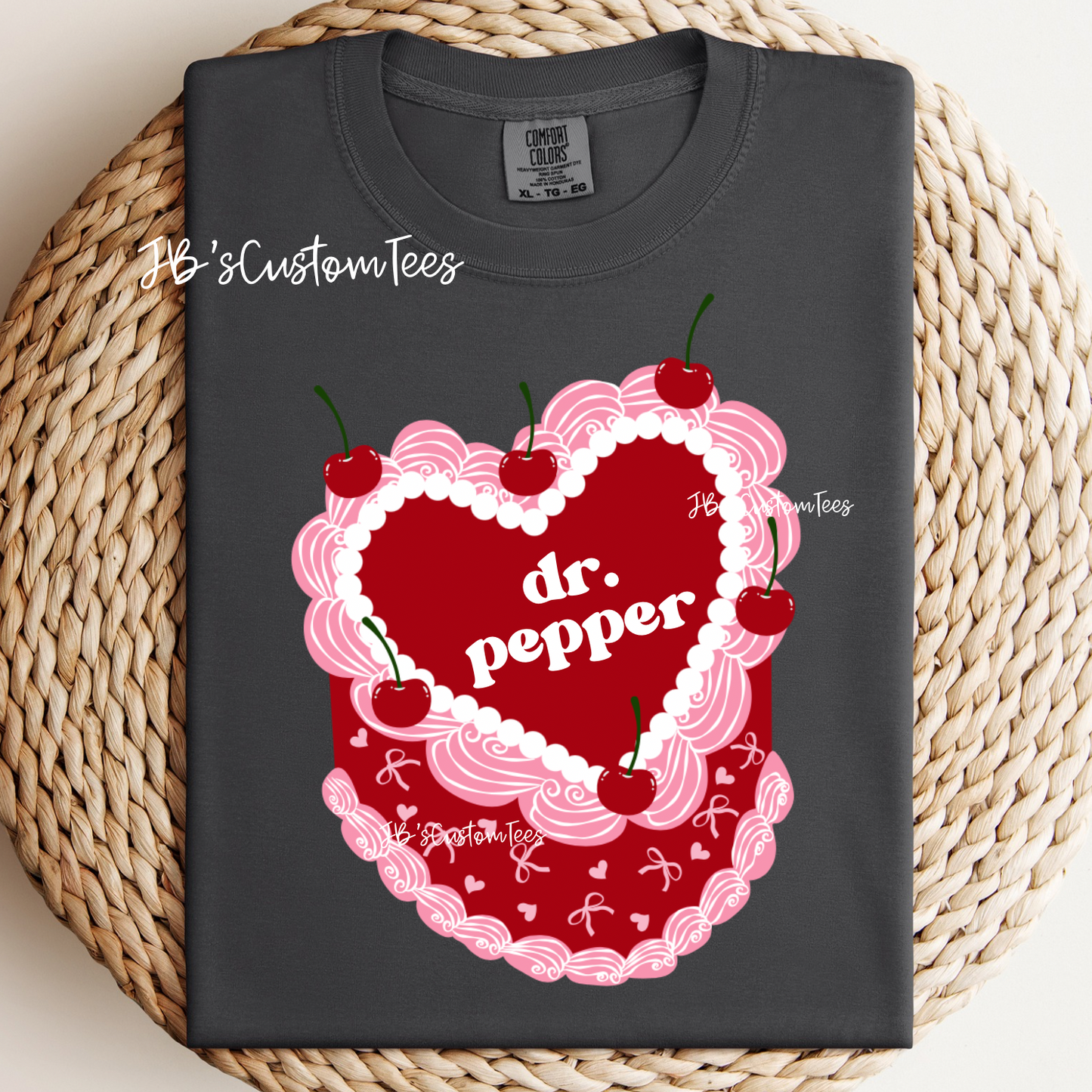 Dr. Pepper Vintage Heart Cake