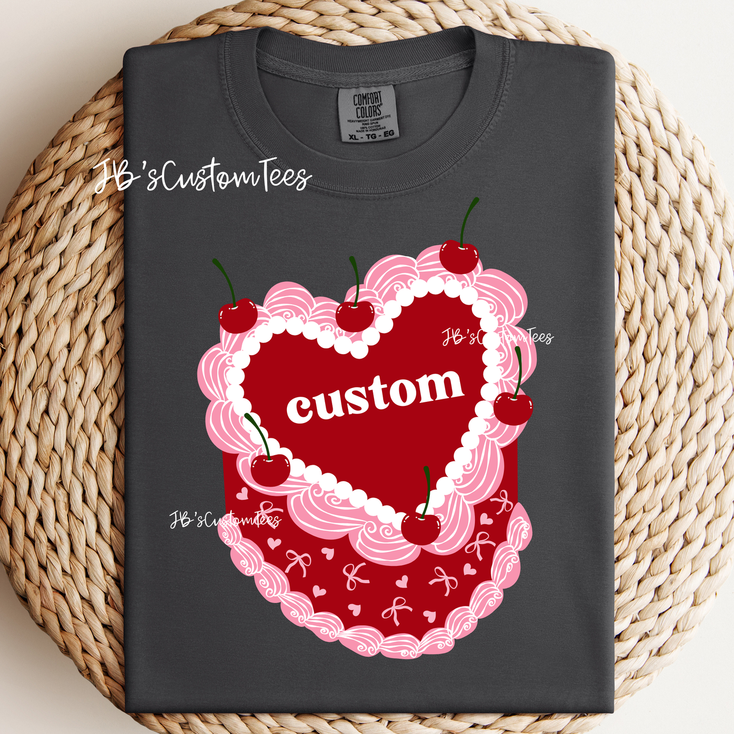 Custom ( have it say anything you want! ) Vintage Heart Cake