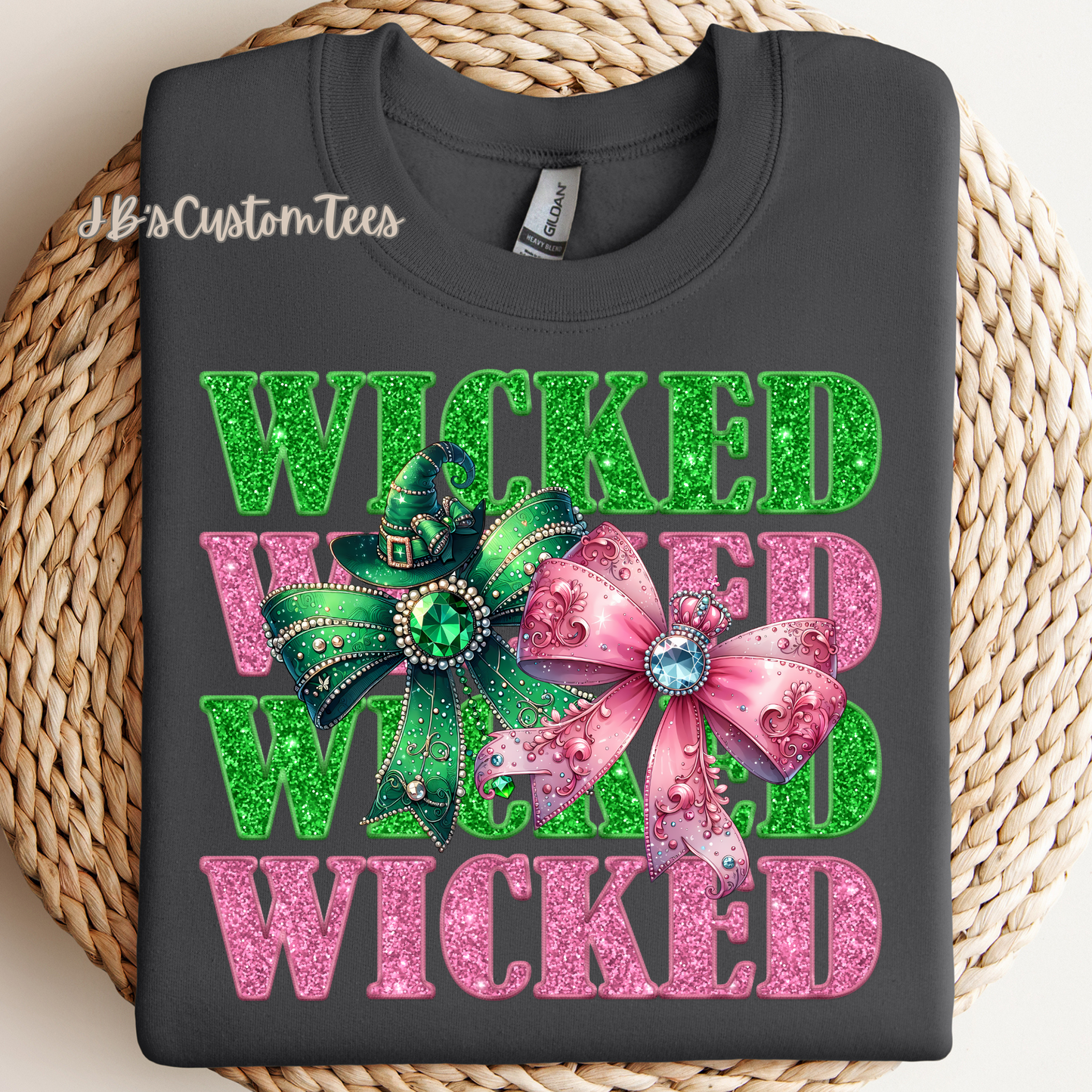 Faux Glitter Wicked Bows