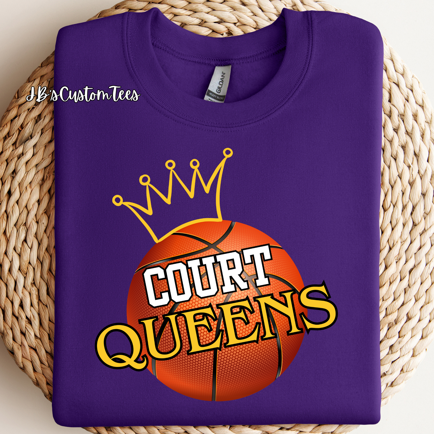 Court Queens Youth Purple Sweatshirt with Roster Back