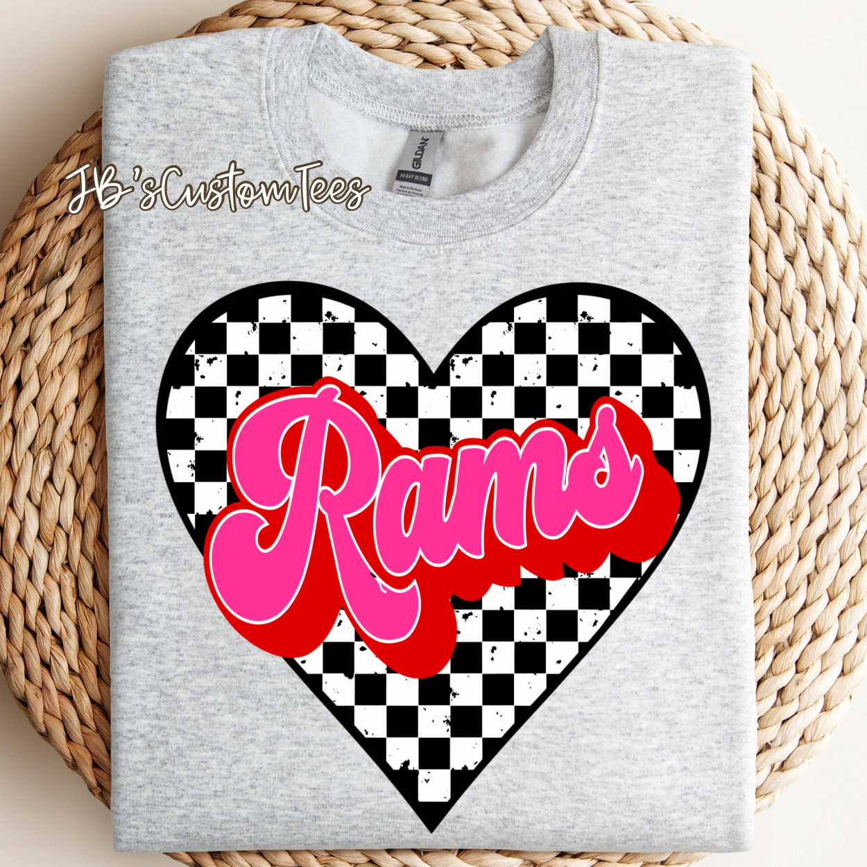 Rams Valentine Checkered Heart