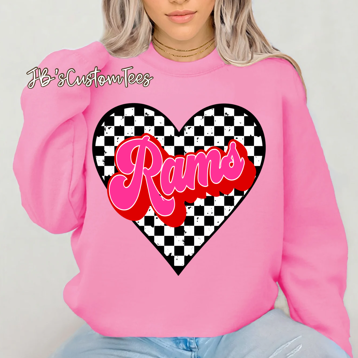Rams Valentine Checkered Heart