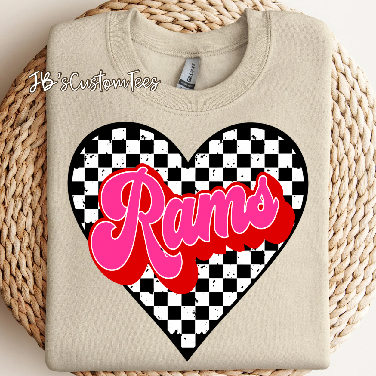 Rams Valentine Checkered Heart