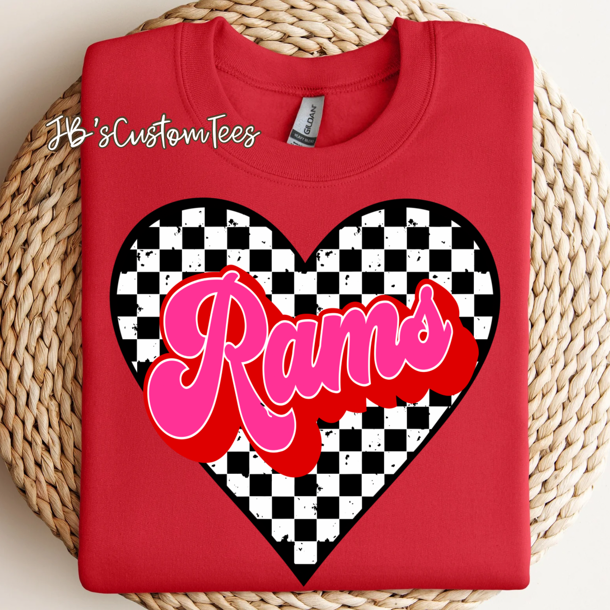 Rams Valentine Checkered Heart