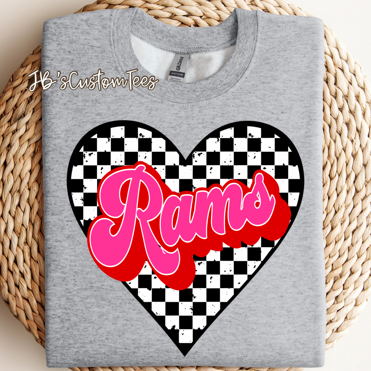 Rams Valentine Checkered Heart