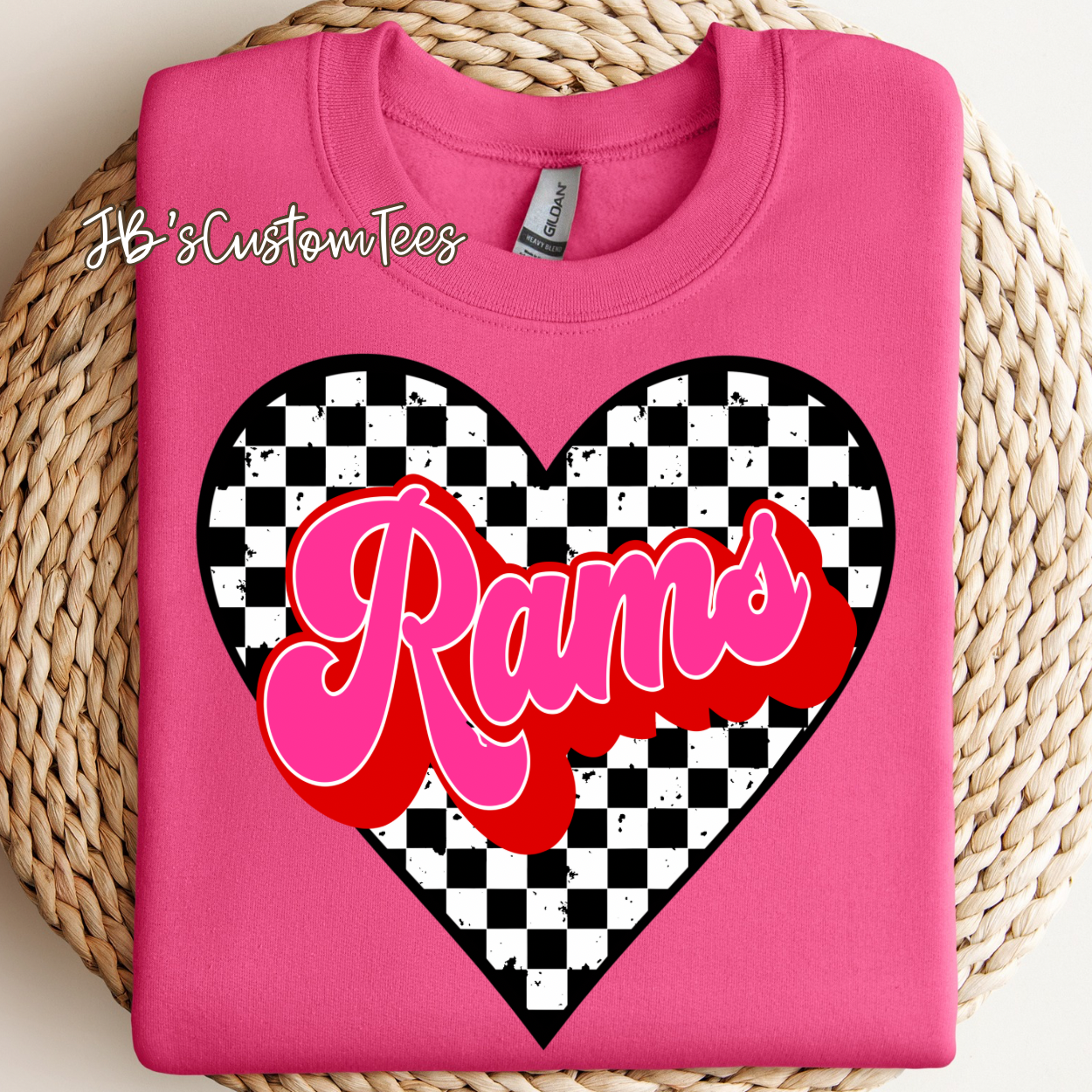 Rams Valentine Checkered Heart