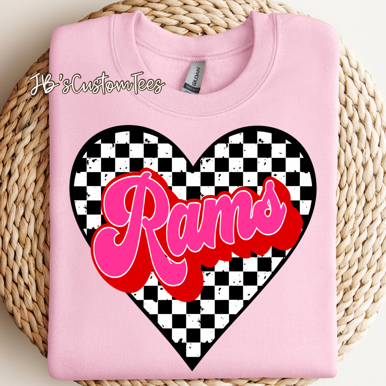 Rams Valentine Checkered Heart