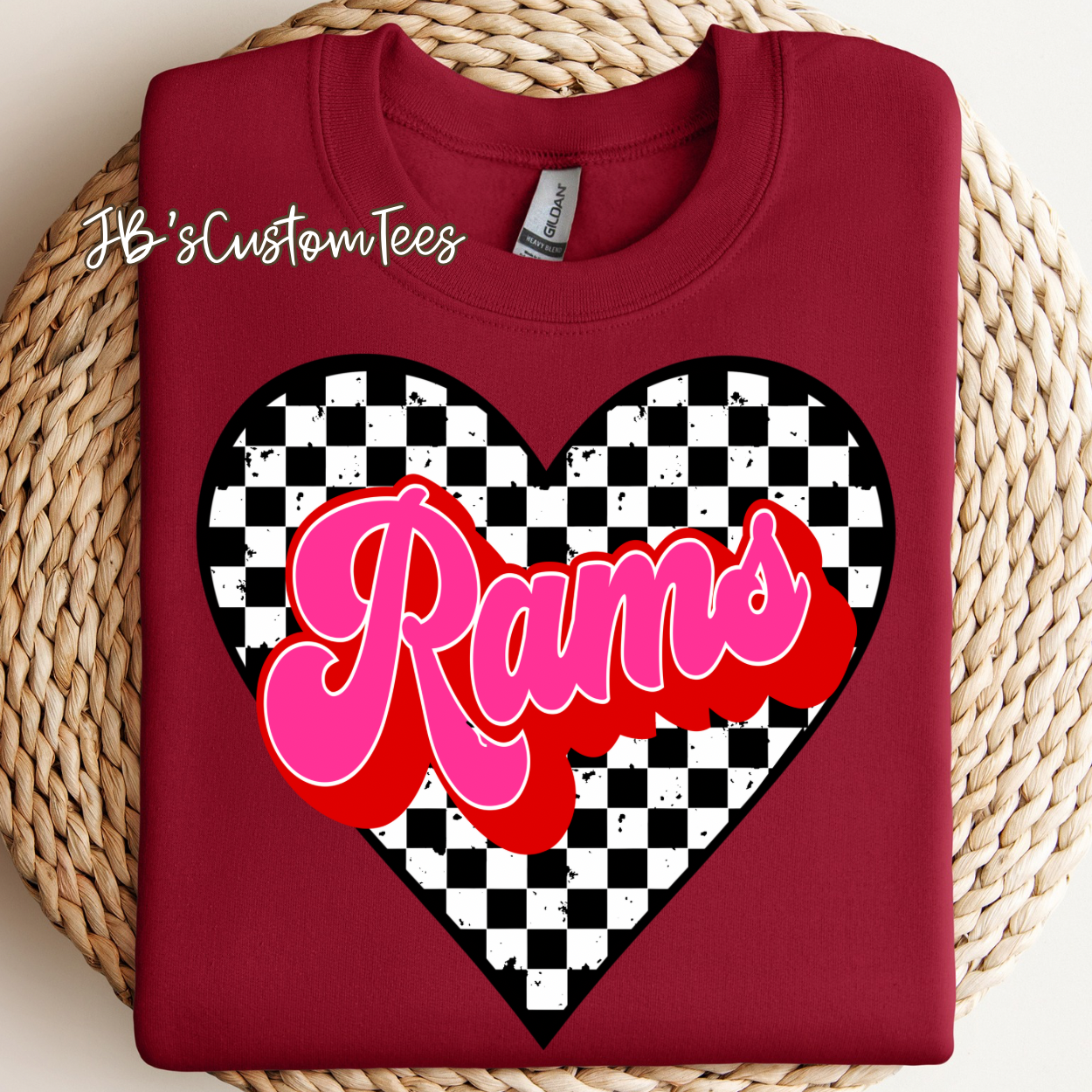 Rams Valentine Checkered Heart