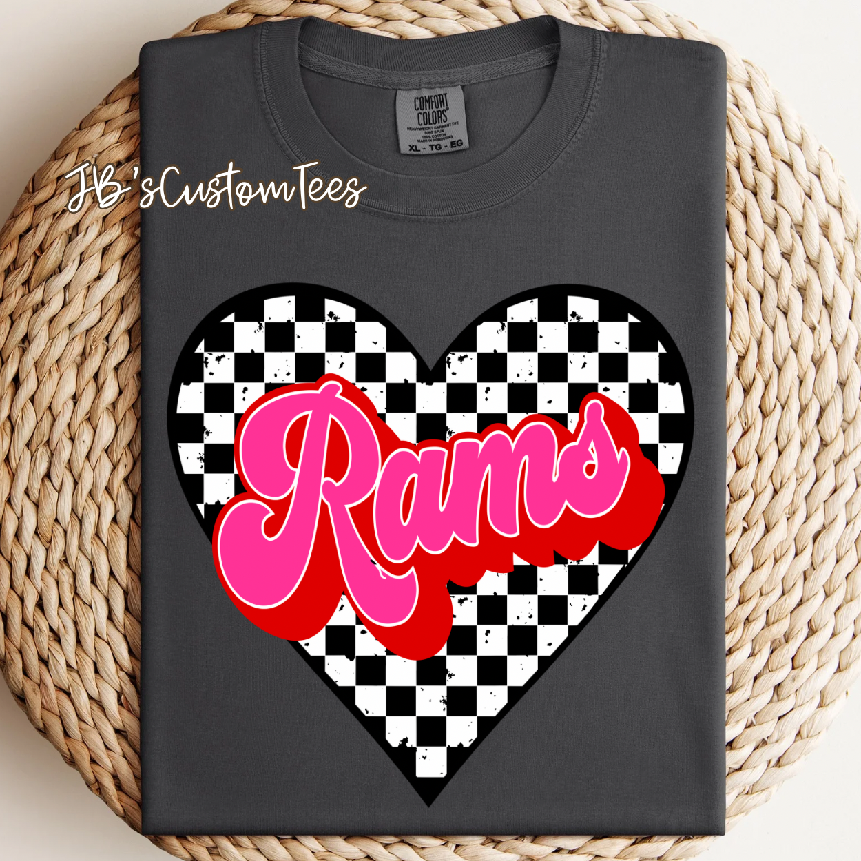 Rams Valentine Checkered Heart