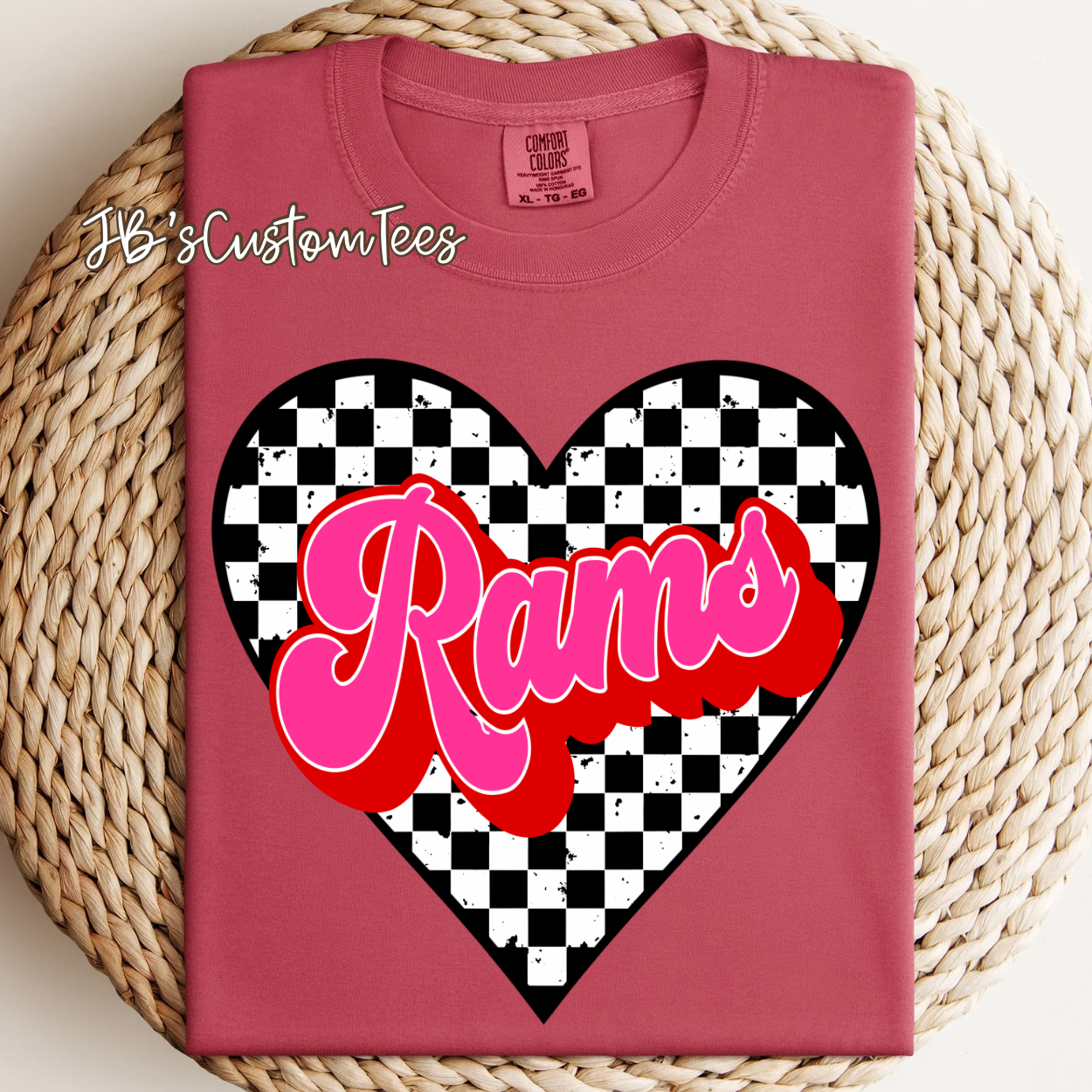 Rams Valentine Checkered Heart